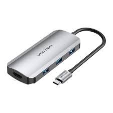 Vention USB-C multi-functional 6 in 1 Type C to HDMI, USB 3.0 RJ45 PD(87W) Converter 0.15M Docking Station