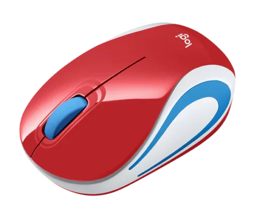 Logitech M187 Mini Wireless Mouse - Red