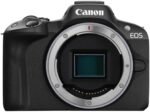 Canon EOS R50 Mirrorless Camera + RF-S 18-45mm f4.5-6.3 IS STM Lens, 5811C013AA – Black