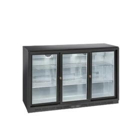 Three sliding door black back bar cooler 320L GN-320HS under counter bottle cooler