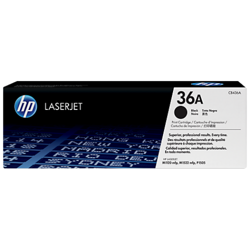 HP 36A Black Original LaserJet Toner Cartridge (CB436A)