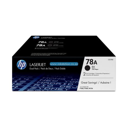 HP 78A 2-pack Black Original LaserJet Toner Cartridges CE278AF