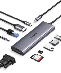 Ugreen 10-in-1 USB-C Multifunction Adapter UG-15534 with Dual HDMI, USB 3.0, USB 2.0, USB-C, Ethernet, SD or TF, and 100W PD
