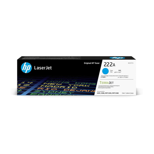 HP 222A Cyan Original LaserJet Toner Cartridge (W2221A)