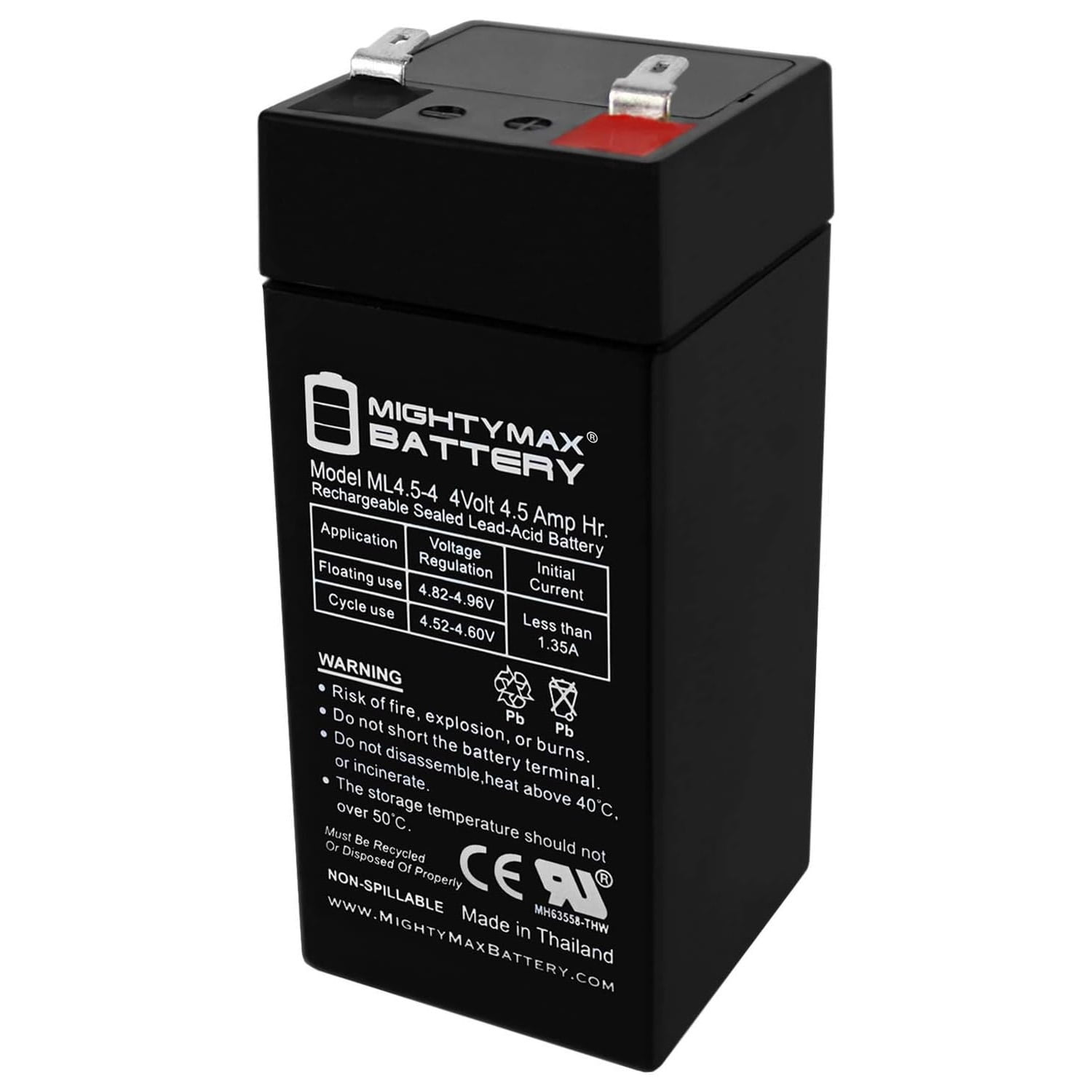 Drom Power 4V 4.5Ah Sealed Lead Acid Rechargeable Battery