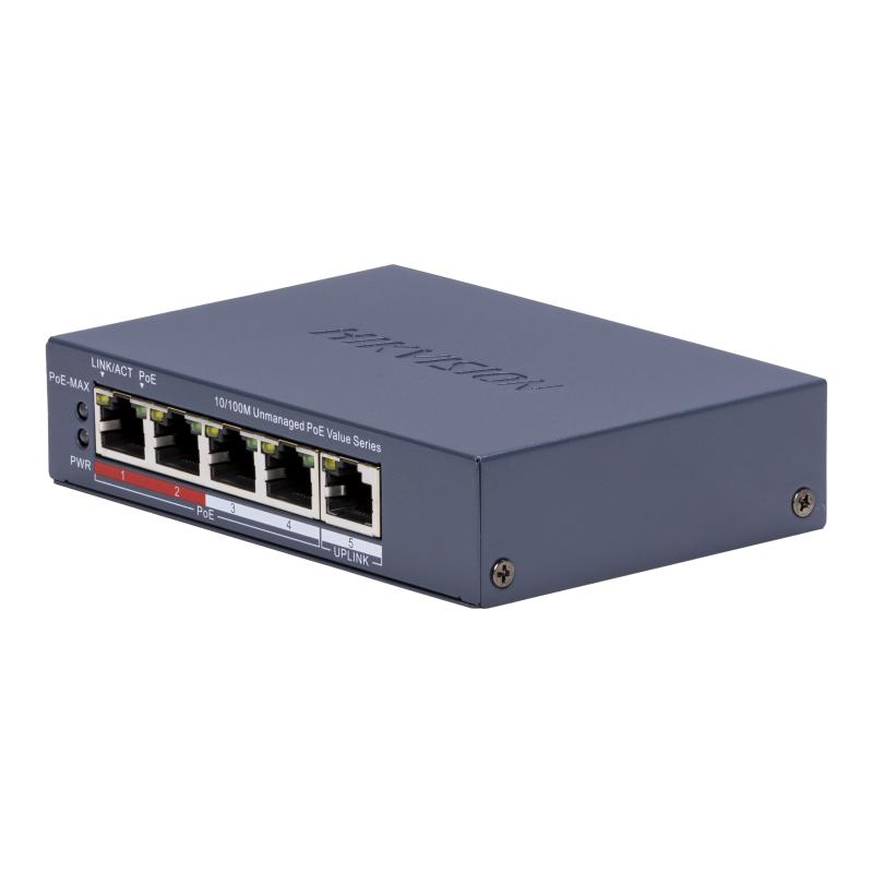 Hikvision DS-3E0105P-E-M Fast Ethernet PoE Switch