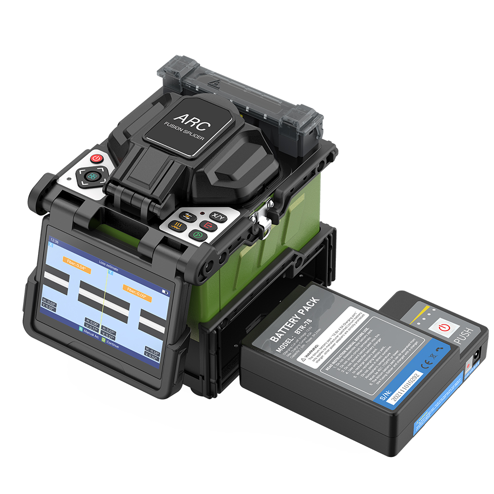 Komshine EX39 Handheld Fiber Optic Fusion Splicer with Precision Cleaver for FTTX Network Installation