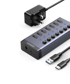 UGREEN USB 3.0 7-Port Hub with 12V/2A Power Supply (UK) – UG-90306
