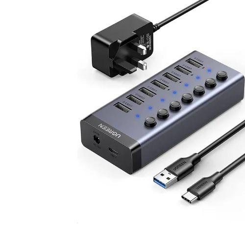 UGREEN USB 3.0 7-Port Hub with 12V/2A Power Supply (UK) – UG-90306