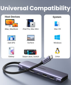 UGREEN 7 in 1 Multifunction Adapter, USB-C To USB 3.0 A ( 2 port) + USB-C + 4K HDMI + SD & TF Card reader +PD Converter (CM195, UG-15214) - Image 2