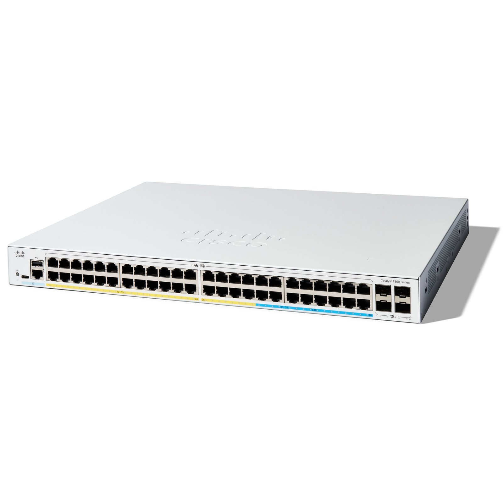 Cisco Systems Catalyst 1300 C1300-48P-4G 48-Port Gigabit PoE+ Managed Network Switch (370W)
