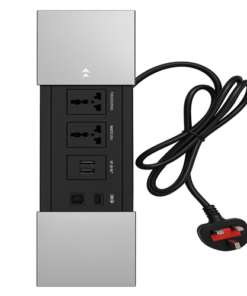 Conference Table Pop-Up Socket Box with Universal Power Outlets, USB, HDMI & Network Port