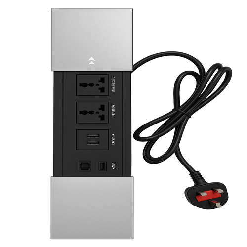 Conference Table Pop-Up Socket Box with Universal Power Outlets, USB, HDMI & Network Port