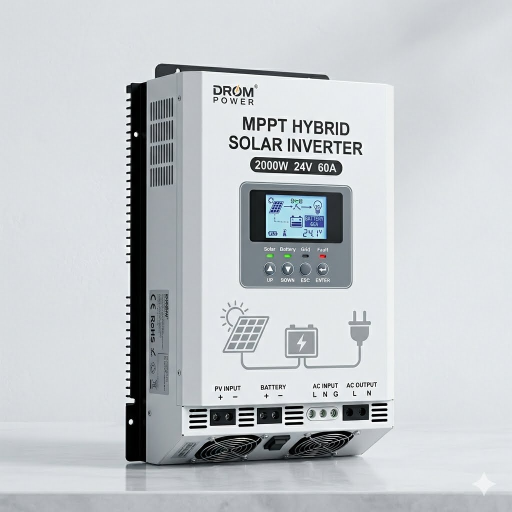 Drom Power MPPT Hybrid Solar Inverter 2000W 24V 60A