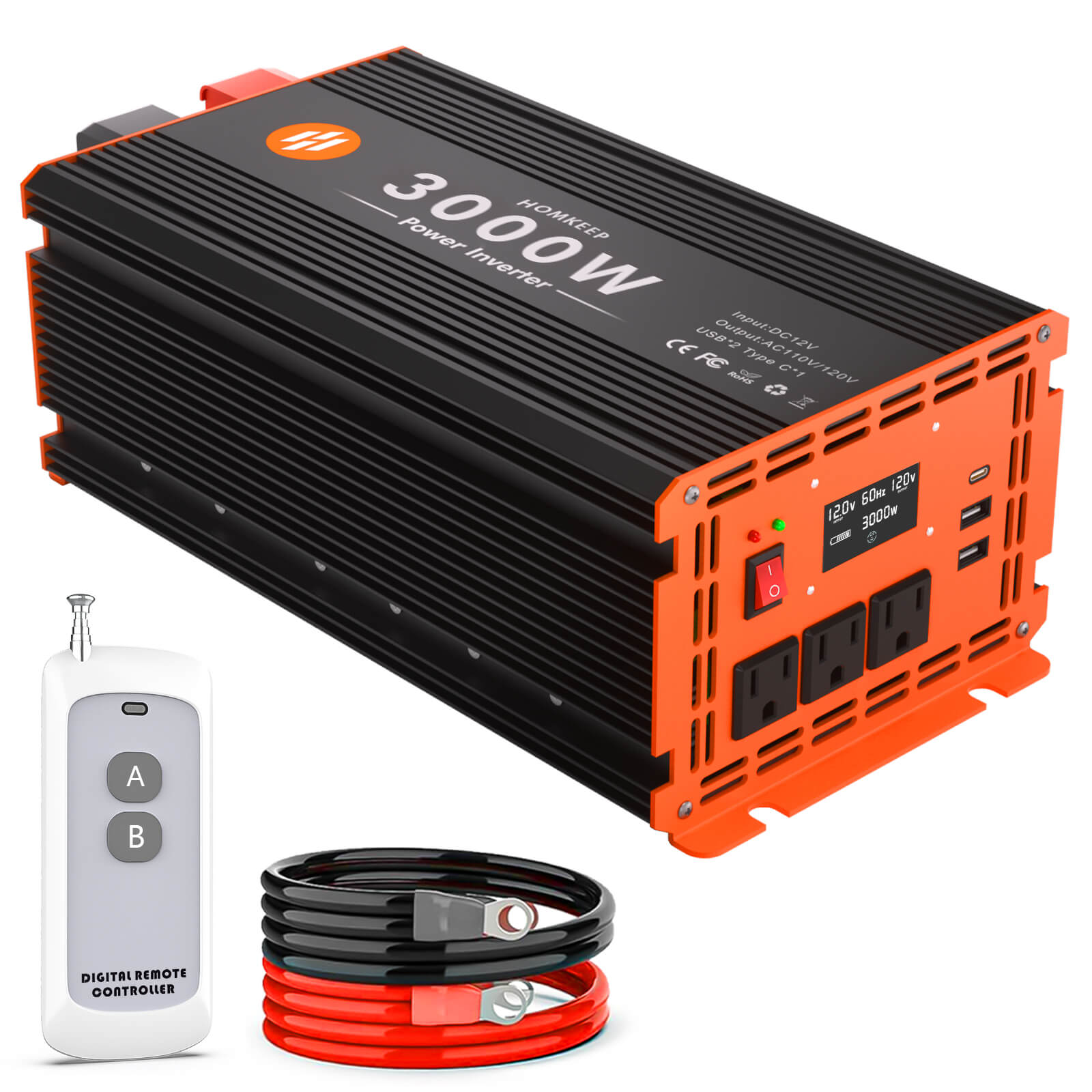 Drom Power Pure Sine Wave Inverter with AC Charger (Tower Type) 3000W 24V