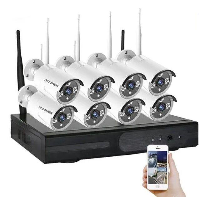 HD Wireless 4 CCTV Cameras Kit IP Surveillance
