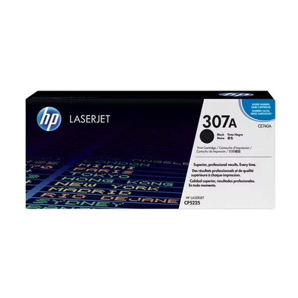 HP 307A Black Original LaserJet Toner Cartridge, CE740A
