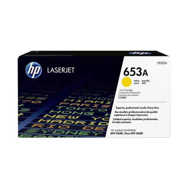 HP 653A Yellow Original LaserJet Toner Cartridge, CF322A