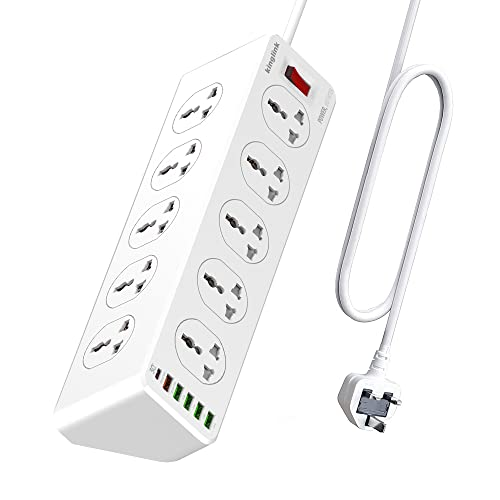 Lightwave 10-Way Extension Socket 2m with 6 USB Fast Charging Ports & Surge Protection 2500W