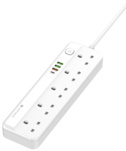 Lightwave 4-Way Extension Socket 3m with 3 USB Ports & Surge Protection 2500W
