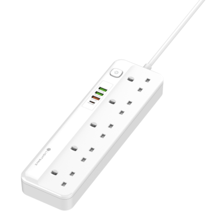 Lightwave 4-Way Extension Socket 3m with 3 USB Ports & Surge Protection 2500W