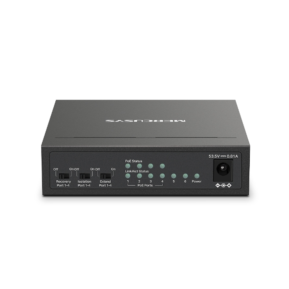 MERCUSYS 6‑Port 10/100Mbps Desktop Switch with 4‑Port PoE+ – TL‑MS106LP