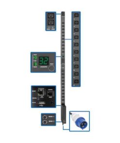 Tripp Lite PDUMV32HVNETLX Single-Phase Switched PDU - 7.4kW, 230V, IEC 309 32A Blue, 10 ft Cord