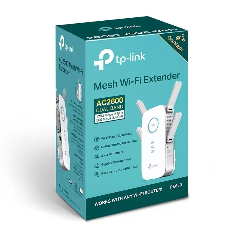 TP‑Link AC2600 Mesh Wireless N Wall‑Plugged Range Extender – TL‑RE650