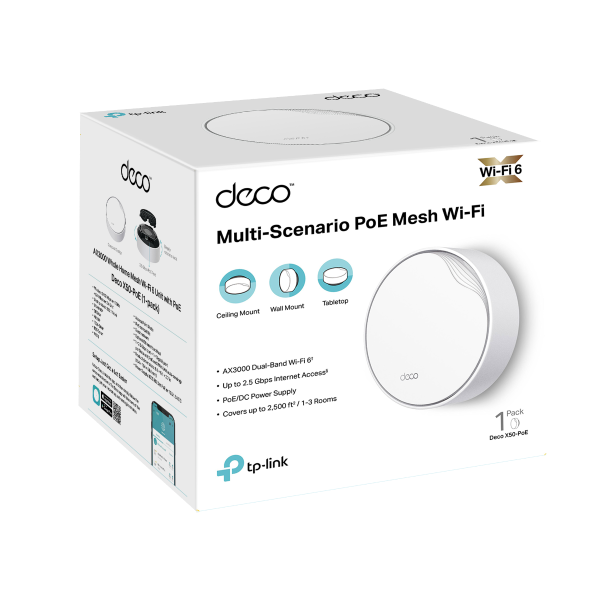 TP-Link Deco X50 AX3000 Whole Home Mesh Wi-Fi 6 System with PoE (3 Pack) – TL-DECO X50-POE