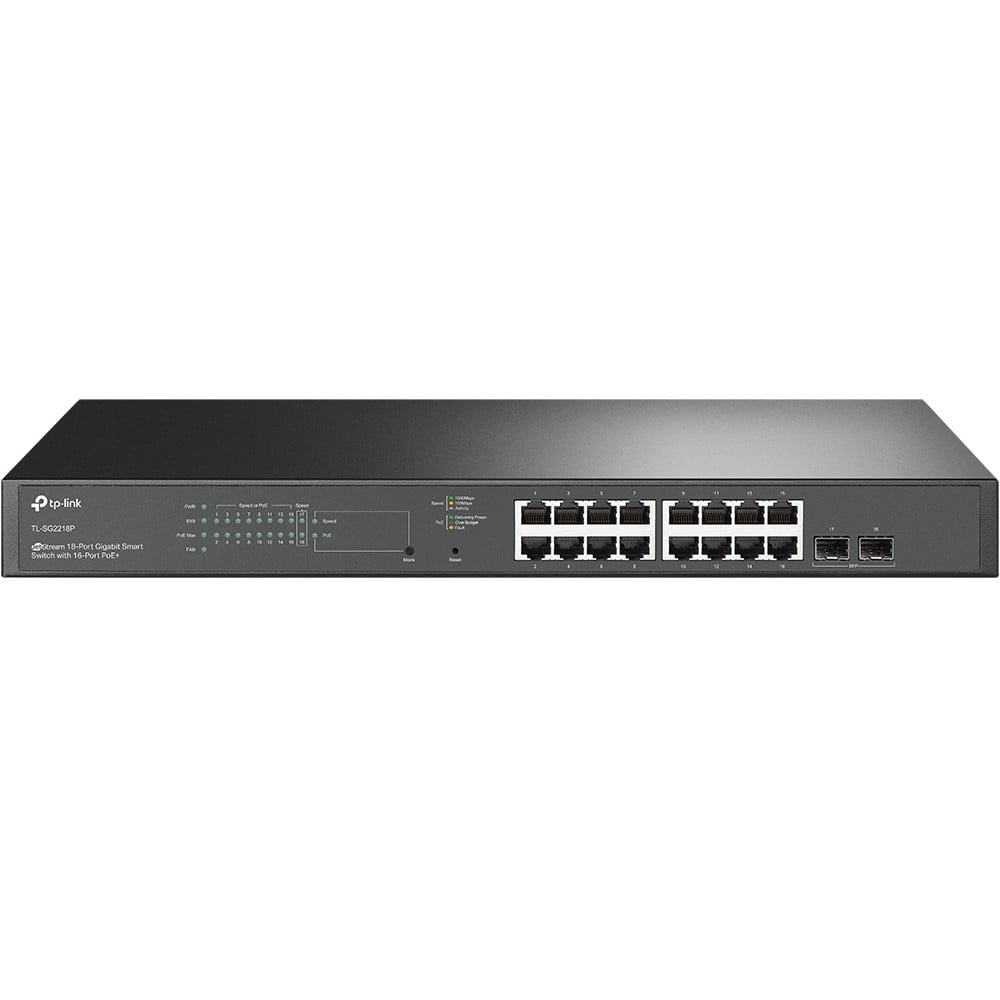 TP‑Link JetStream 18‑Port Gigabit Smart Switch with 16‑Port PoE+ – TL‑SG2218P