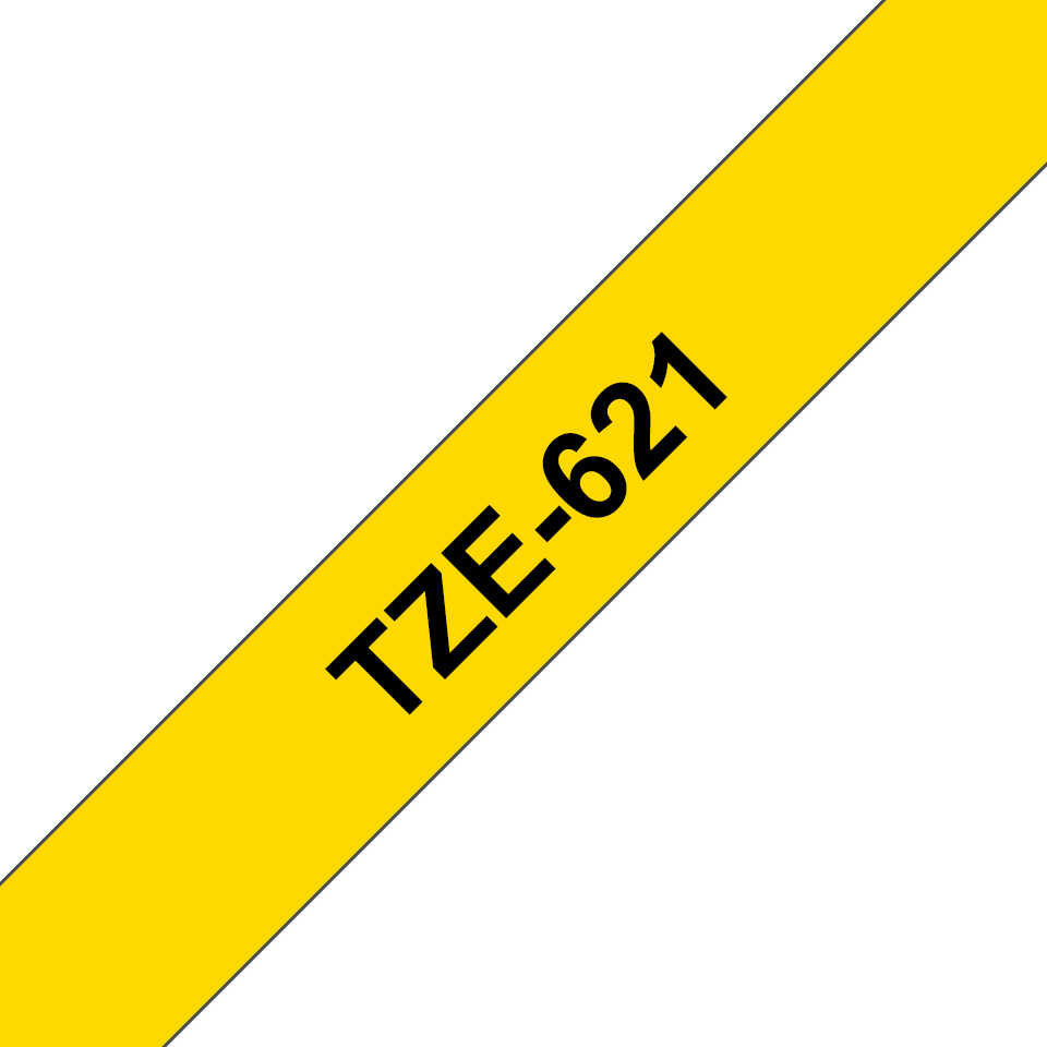 Brother TZe-621 Labelling Tape Cassette – 9mm Black on Yellow. - Image 2