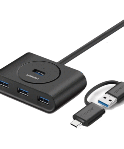 UGREEN 4-Port USB 3.0 Hub with USB-C & USB-A 2-in-1 interface 1M Black – UG-40850