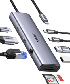 Ugreen 9-in-1 USB-C Hub UG-90912 with Dual 4K HDMI, Dual DisplayPort, USB 3.2, Gigabit Ethernet, and 100W PD Charging