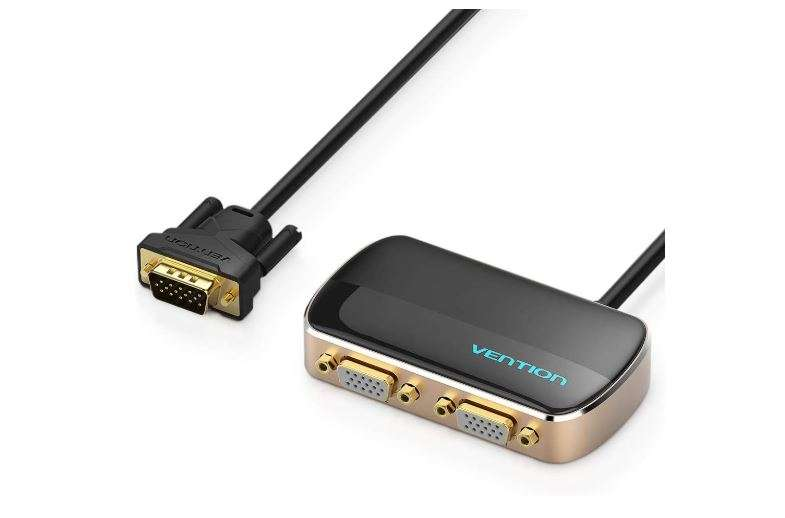 Vention 1 In 2 Out VGA Splitter 1M Black - VEN-DBABF