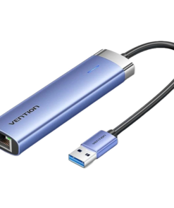 Vention 5-in-1 USB 3.0 Hub with USB 3.0 x3, RJ45, and USB-C 0.15M Blue Aluminum Alloy – VEN TGFSB