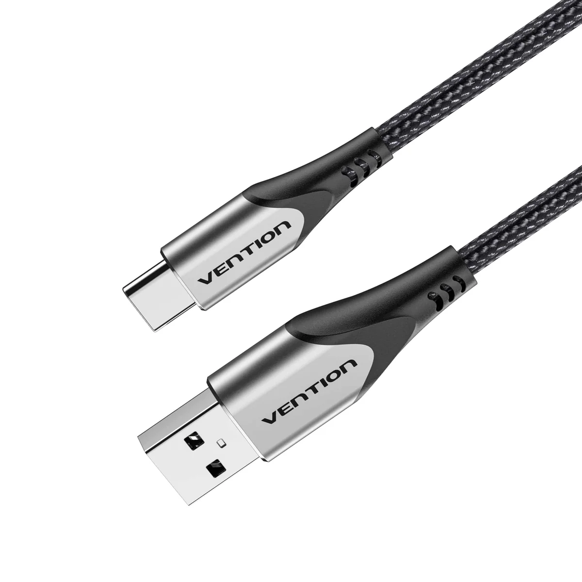 Vention Cotton Braided USB 2.0 A Male to C Male 3A Cable 2M Gray Aluminum Alloy Type - VEN CODHH