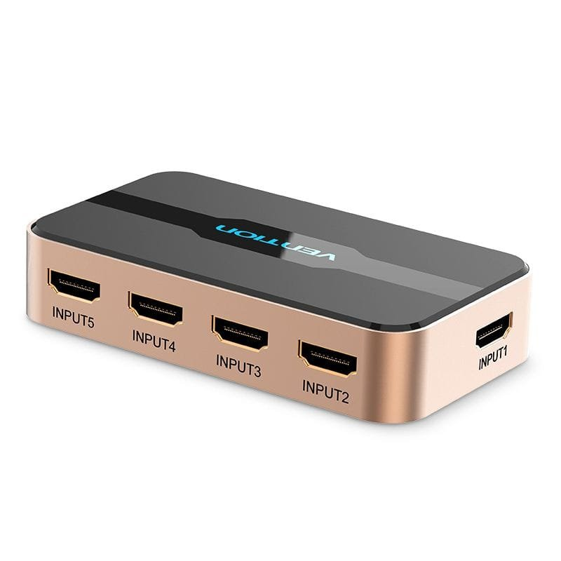 Vention HDMI Switcher 5 In 1 Out Gold - VEN ACDG0