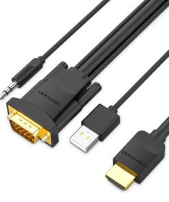 Vention HDMI to VGA Cable with Audio Output & USB Power Supply 1.5M - VEN ABIBG