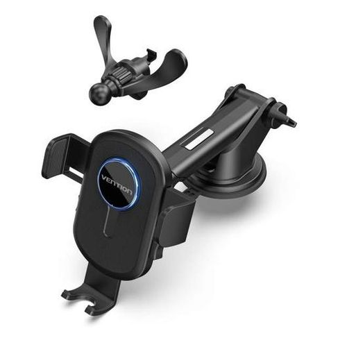 Vention One Touch Clamping Car Phone Mount with Suction Cup Black Square Type - VEN KCVB0