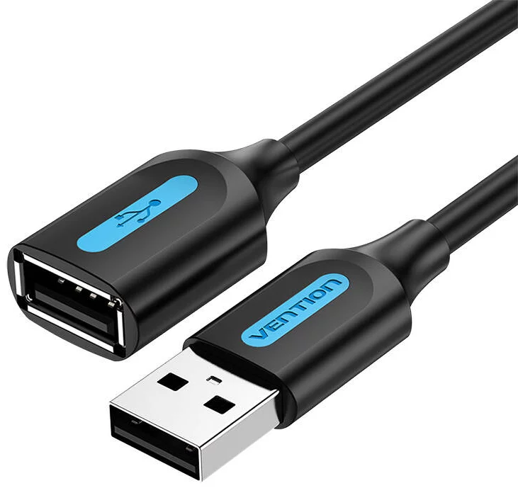 Vention USB 2.0 A Male to A Female Extension Cable 1.5M Black PVC Type - VEN-CBIBG