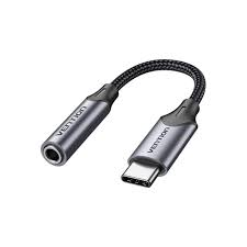 Vention USB-C Male to TRS Audio and Mic Jack 0.3M Gray Aluminum Alloy Type - VEN-BGPHY