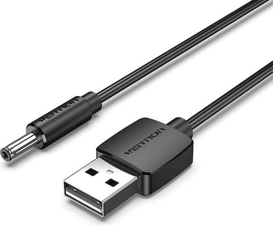 Vention USB to 3.5mm Barrel Jack 5V DC Power Cable 1.5M Black - VEN-CEXBG