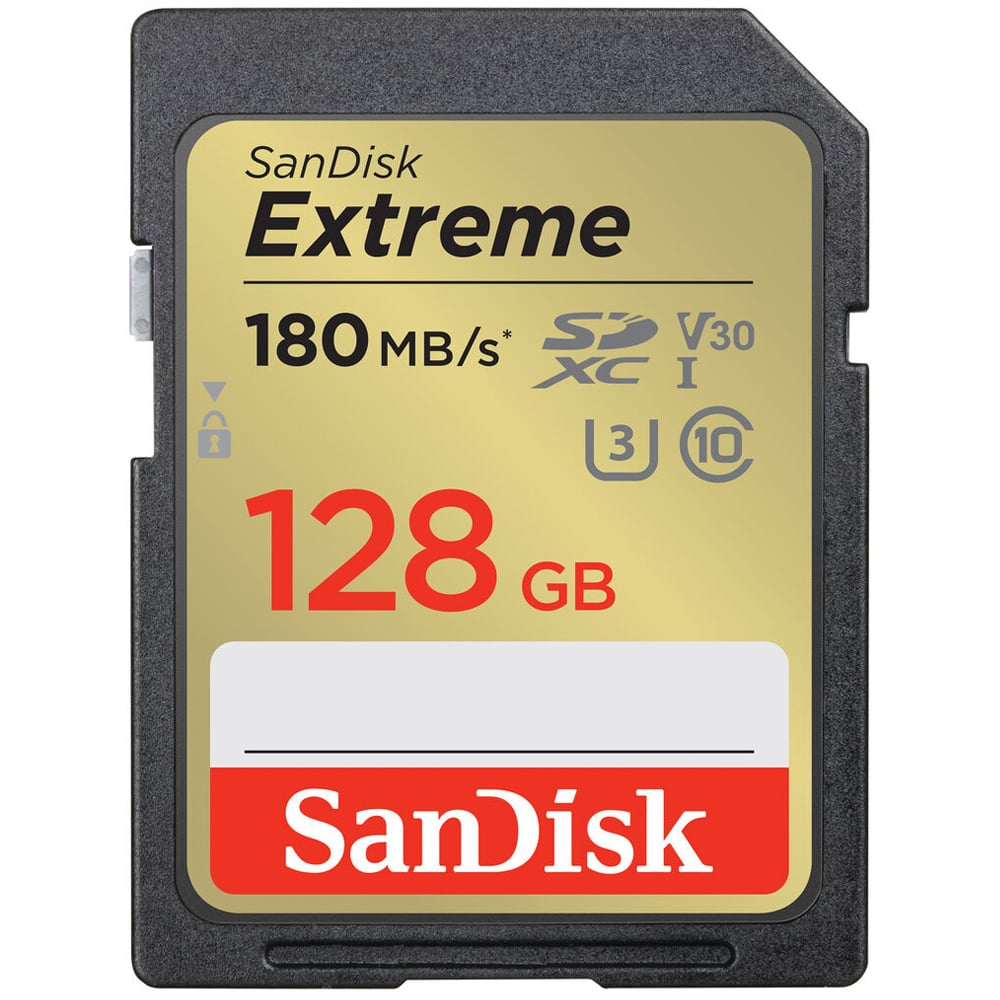SanDisk Extreme 128GB SDXC Memory Card for Digital Cameras