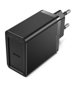 Vention 1-Port USB-C Wall Charger (20W) UK Plug Black