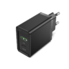 Vention Two-Port USB (A+C) Wall Charger (18W-20W) UK Plug Black