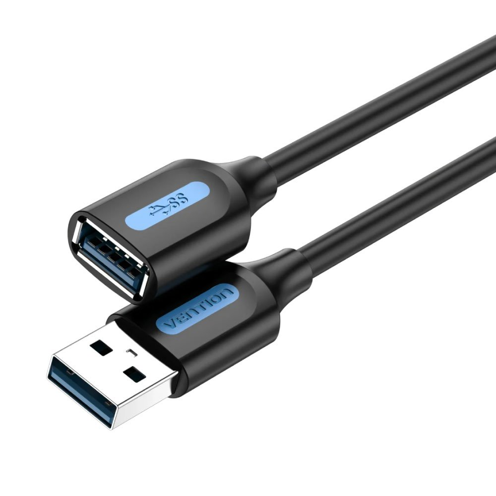 Vention USB 2.0 A Male to A Female Extension Cable 3M Black PVC Type