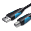 Vention USB 2.0 A Male to B Male Printer Cable with 2 Ferrite Cores 10M Black